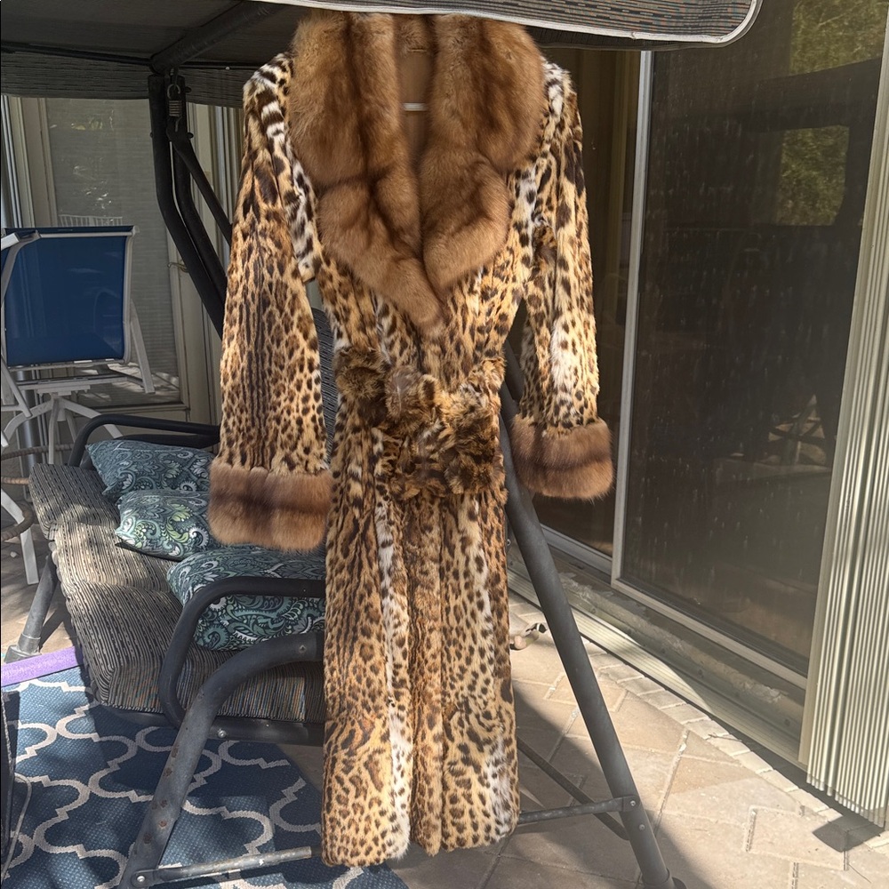 Leopard Print REAL fur coat!